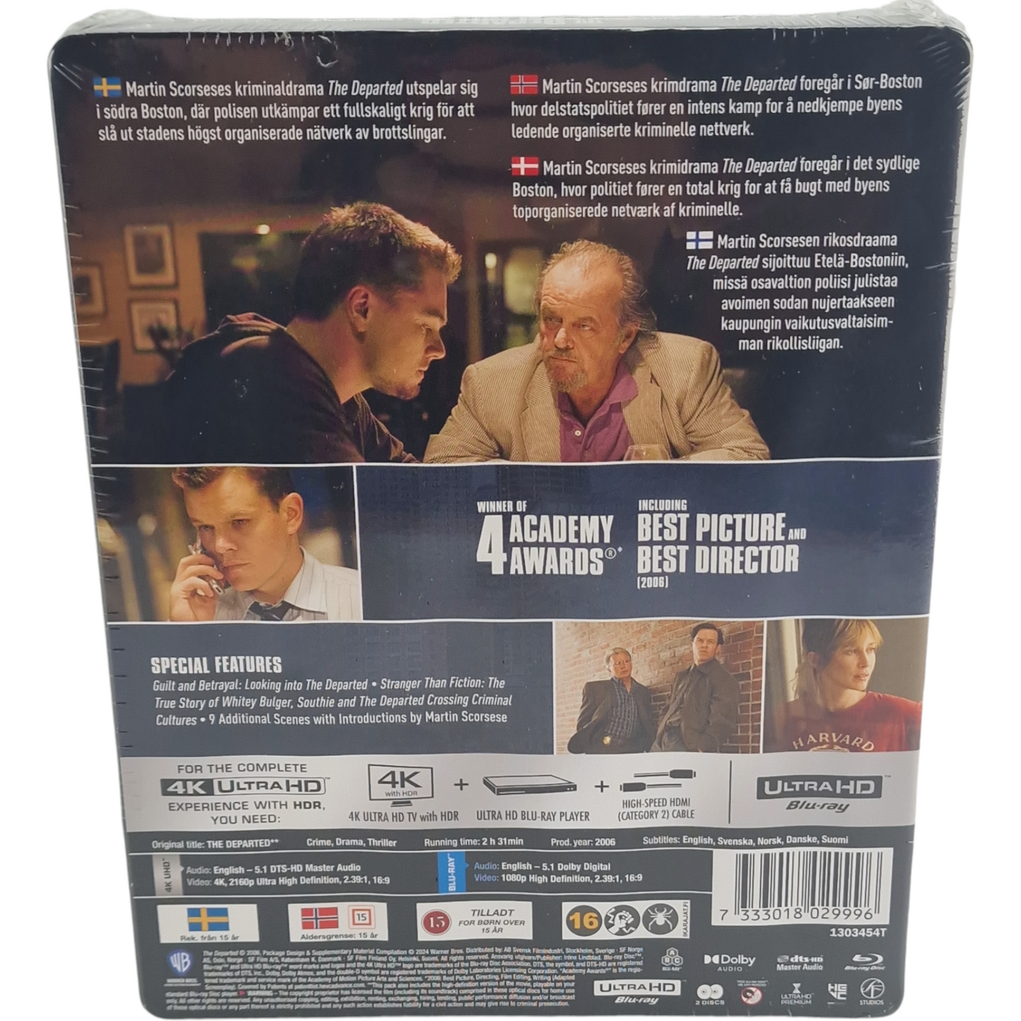 The Departed 4K Ultra HD +Blu-ray Steelbook Leonardo DiCaprio,Matt Damon Zone B