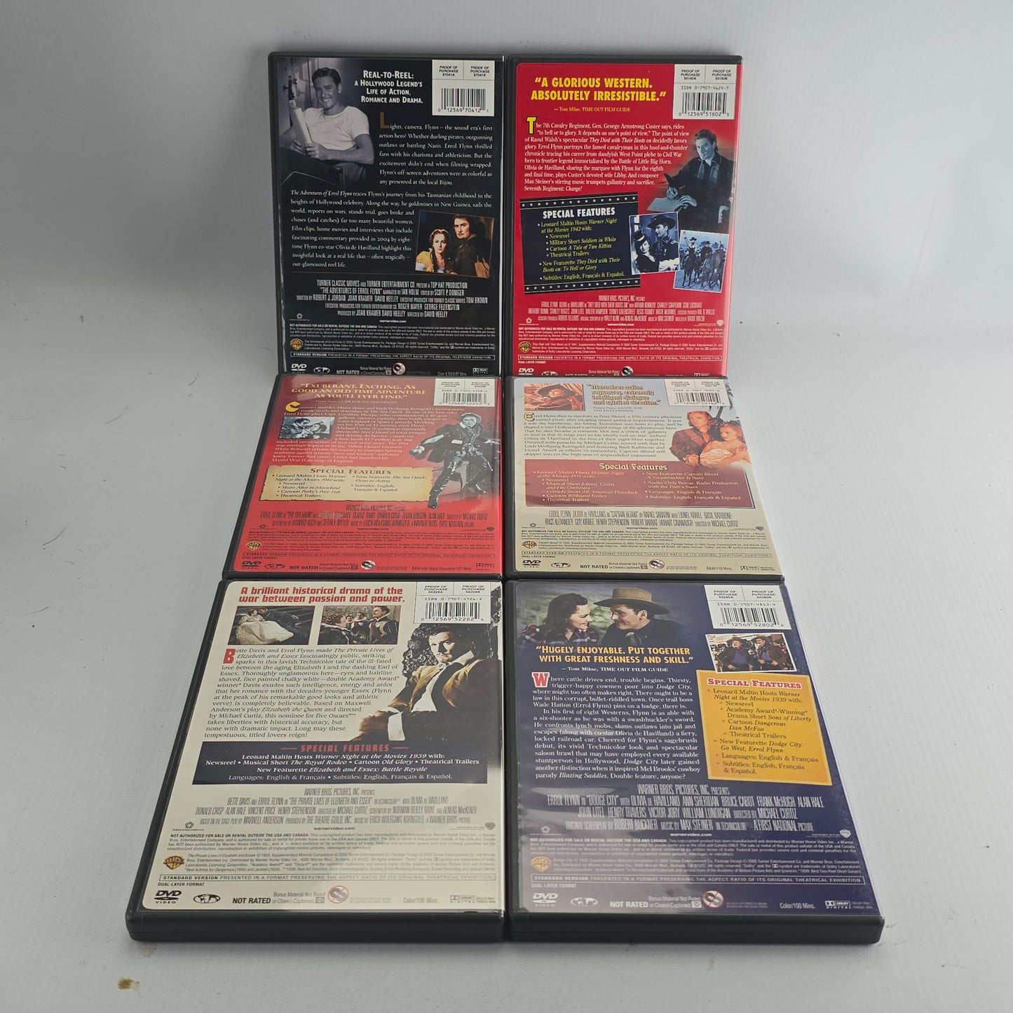 Errol Flynn - Signature Collection DVD 5 Classiques Zone 1 – Import USA