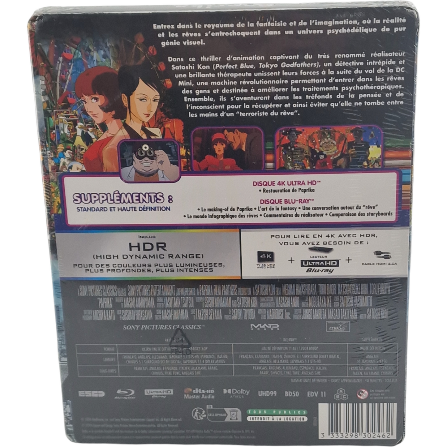 Paprika 4K Ultra HD + Blu-ray Steelbook パプリカ  Satoshi Kon édition Limitée Zone B