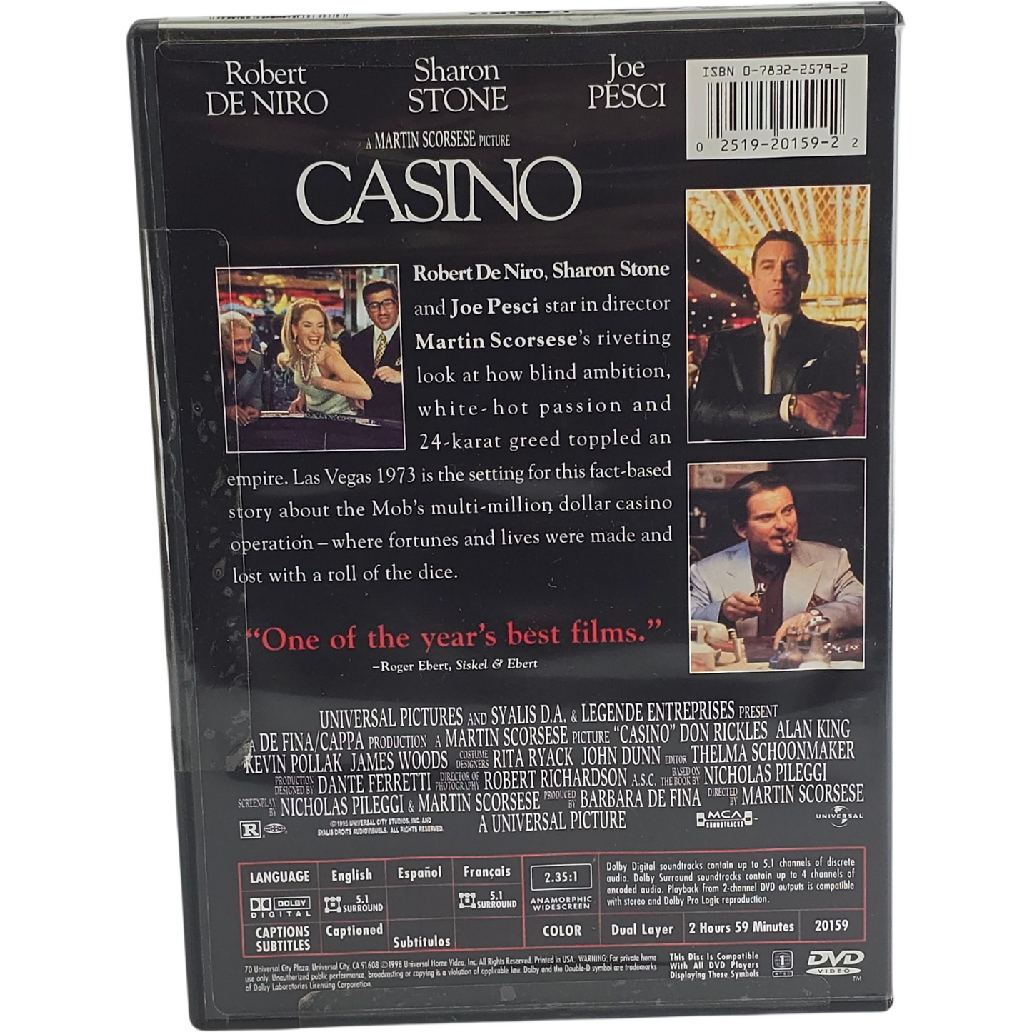 Casino DVD Widescreen Robert De Niro, Sharon Stone, Joe Pesci Zone 1