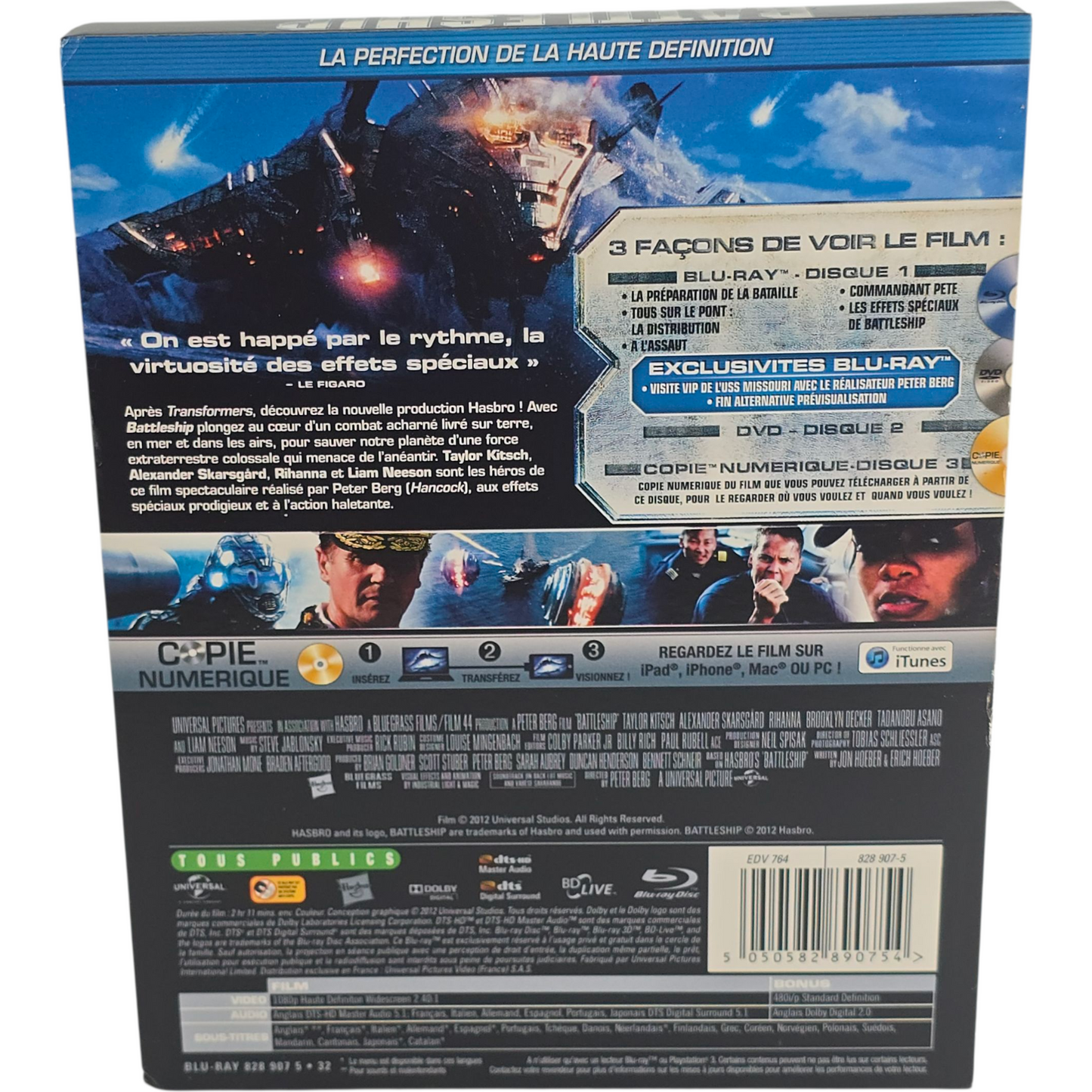 Battleship  Blu-ray + DVD Steelbook Débossé Édt Ltd  Taylor Kitsch,B