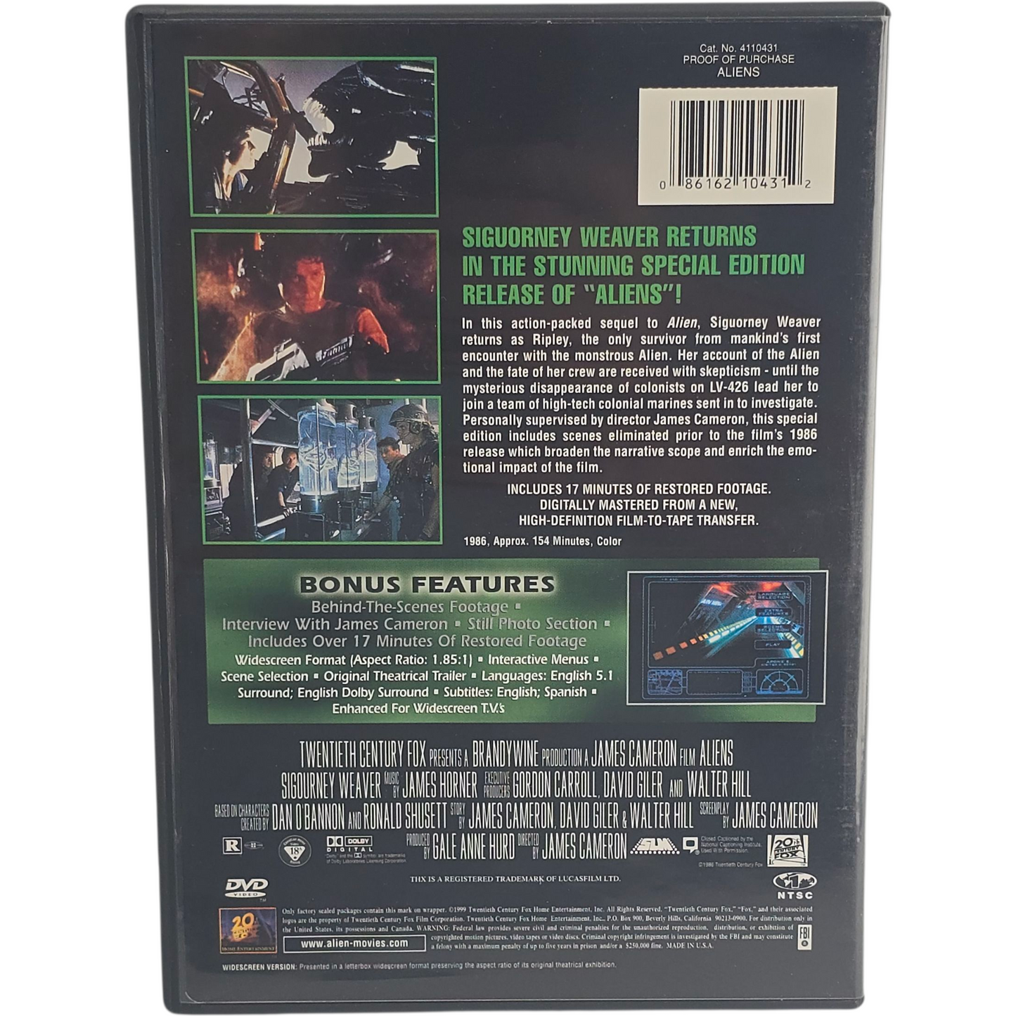 The Alien Legacy DVD  Alien / Aliens / Alien³ / Alien Resurrection Zone 1