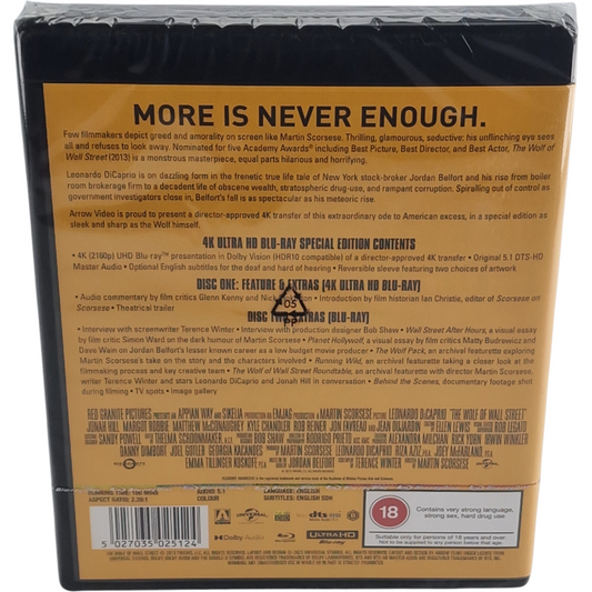 The Wolf of Wall Street 4K Ultra HD + Blu-ray Scorsese, DiCaprio Libre