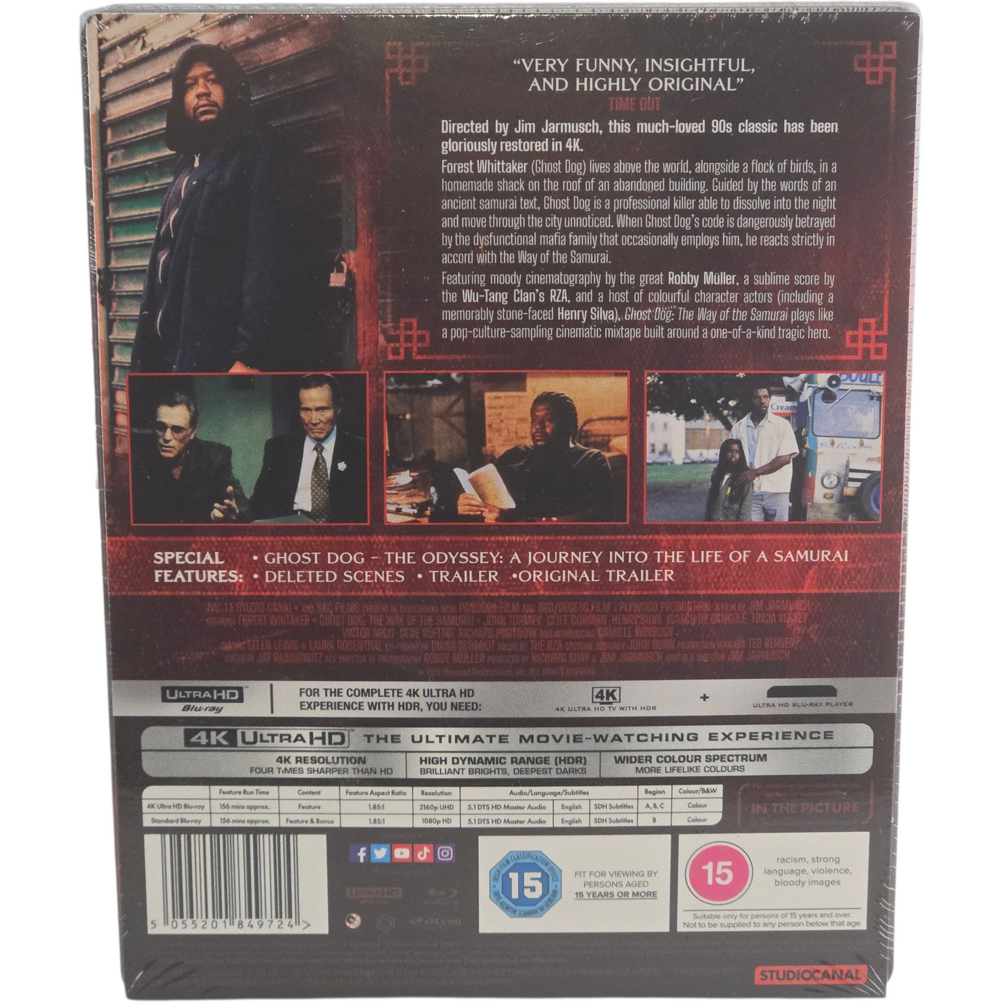 Ghost Dog: The Way of the Samurai SteelBook 4K Blu-ray  Forest Whitaker Zone B