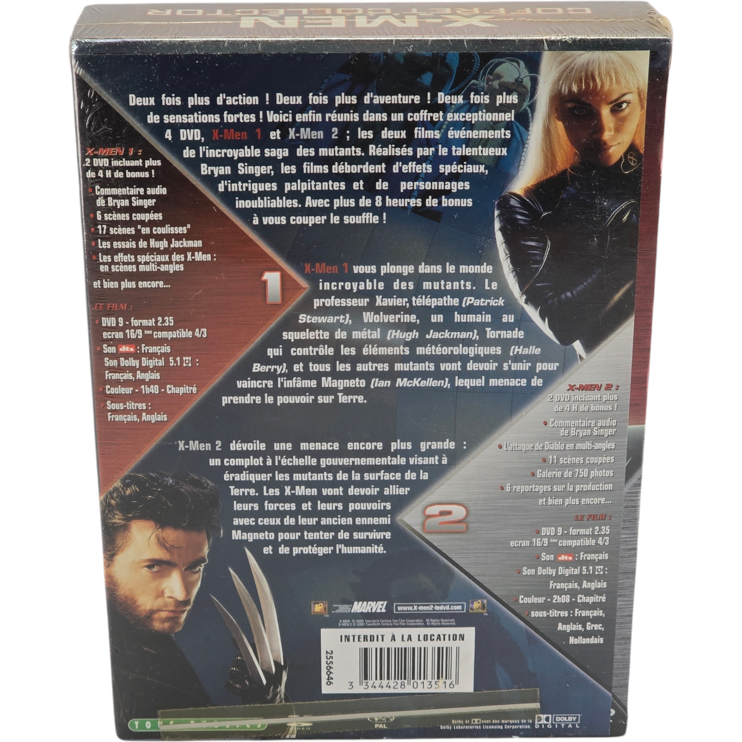 X-Men, X-Men 2: Pack 4 X DVD Coffret Collector Bryan Singer Marvel 2003 B Zone
