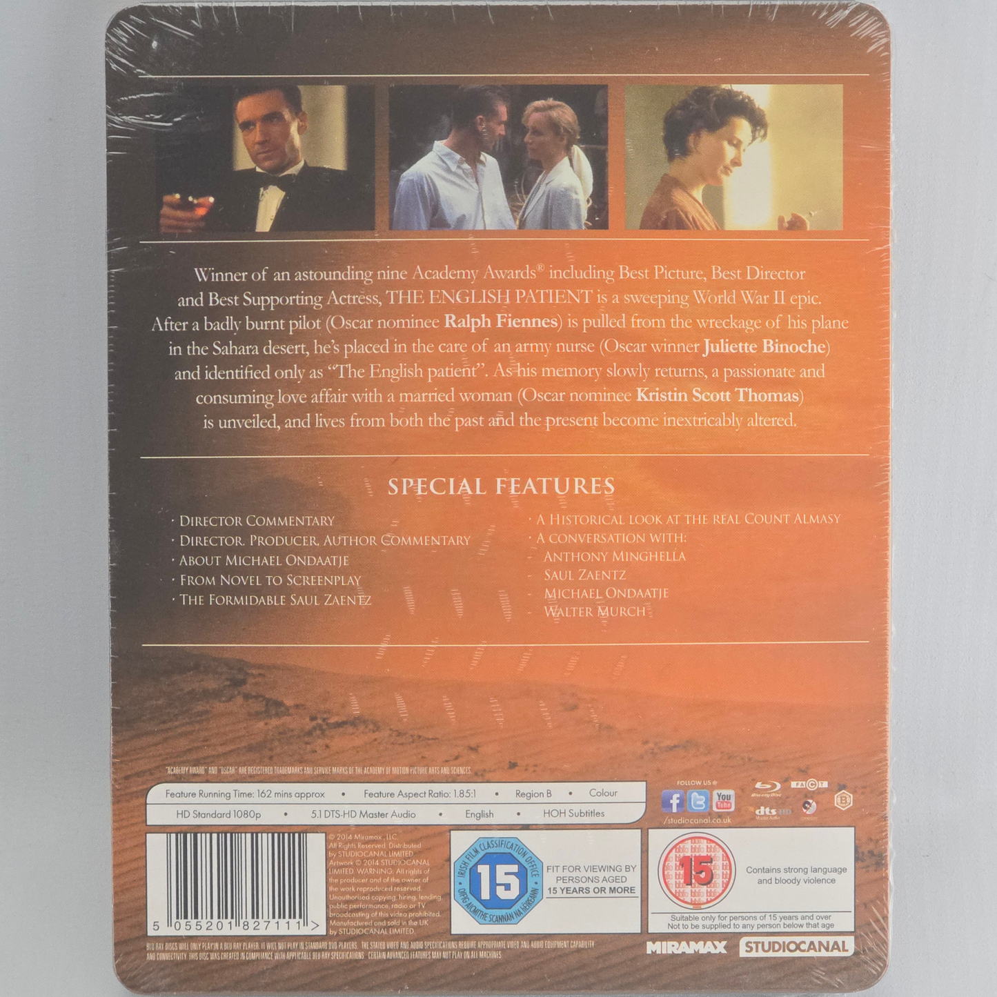 The English Patient SteelBook Blu-ray Zavvi Ld 2000 Ex Ralph Fiennes, Binoche B