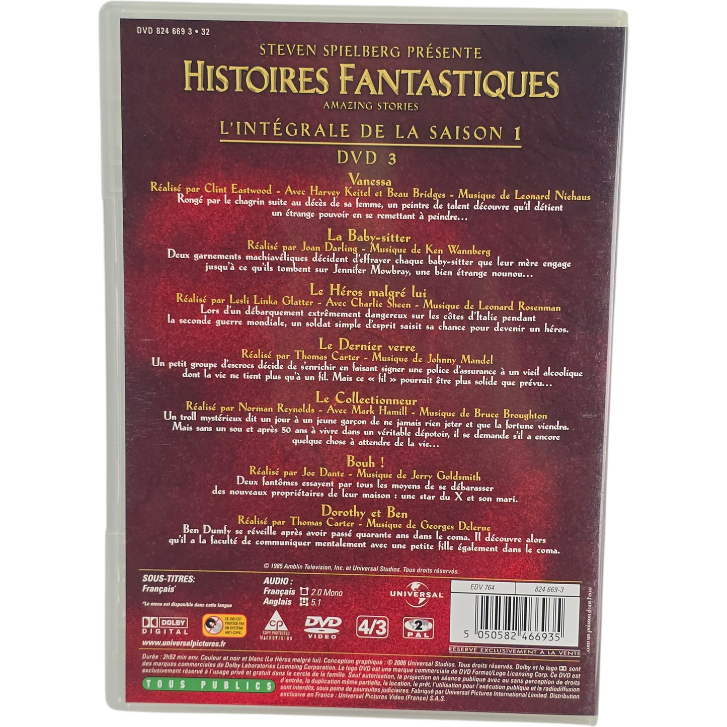 Histoires fantastiques Steven Spielberg L'intégrale 4 DVD de la saison 1  Zone 2