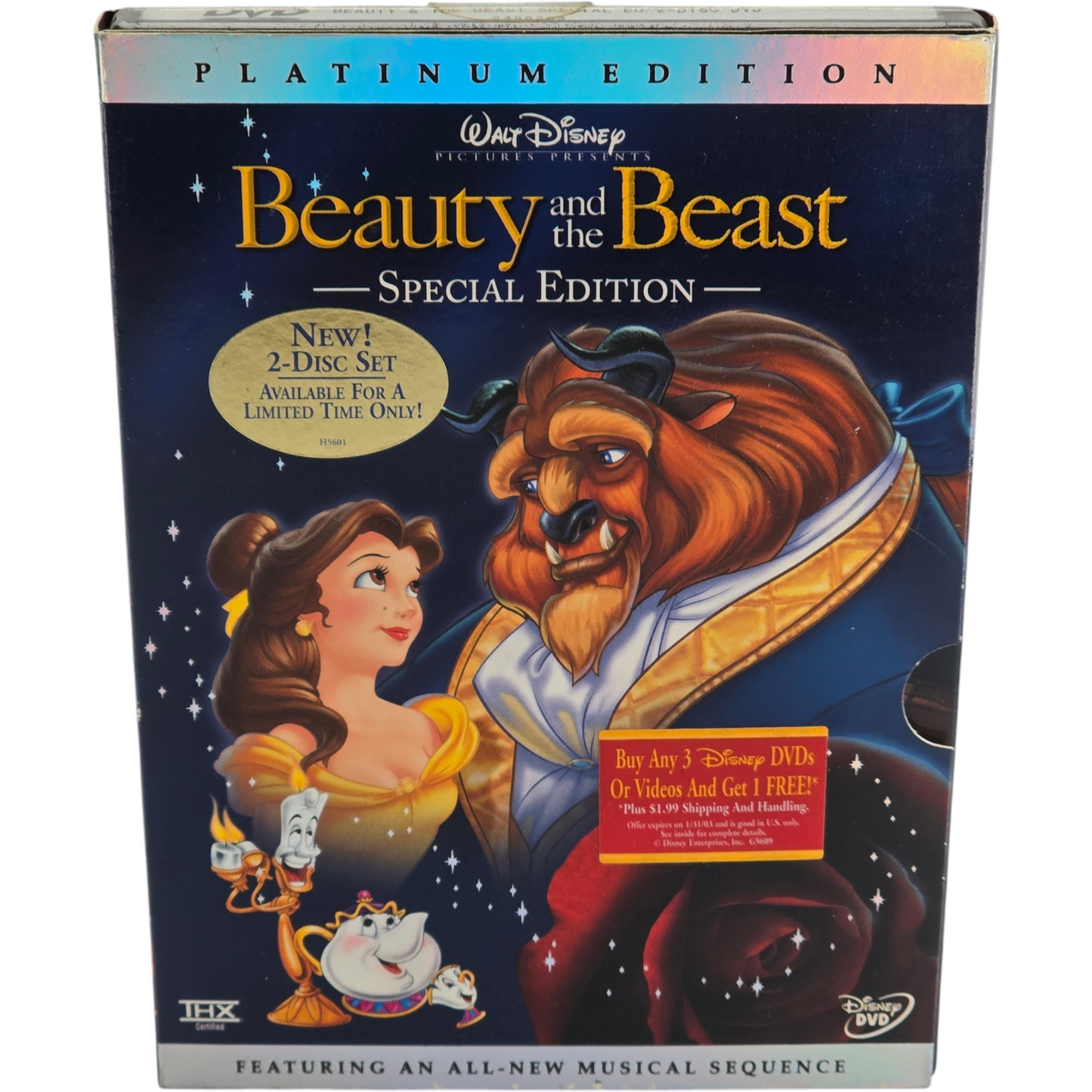 La Belle et la Bête 2 X DVD Walt Disney Édit platine VF 2002  US Import Zone 1