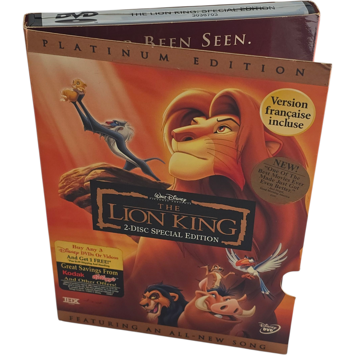 The Lion King DVD Disney Classic 2-Disc Collector's Platinum Zone 1 Canada Import