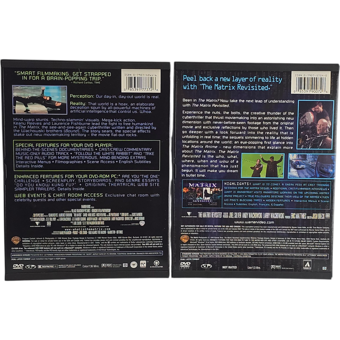 Matrix + Matrix Revisited DVD : Keanu Reeves, Laurence Fishburne, Zone 1  US Import