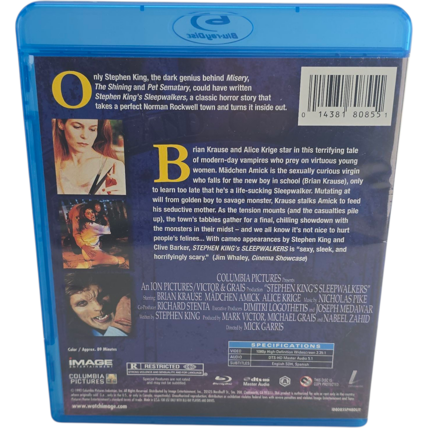 Sleepwalkers Blu-ray Alice Krige, Brian Krause Zone B