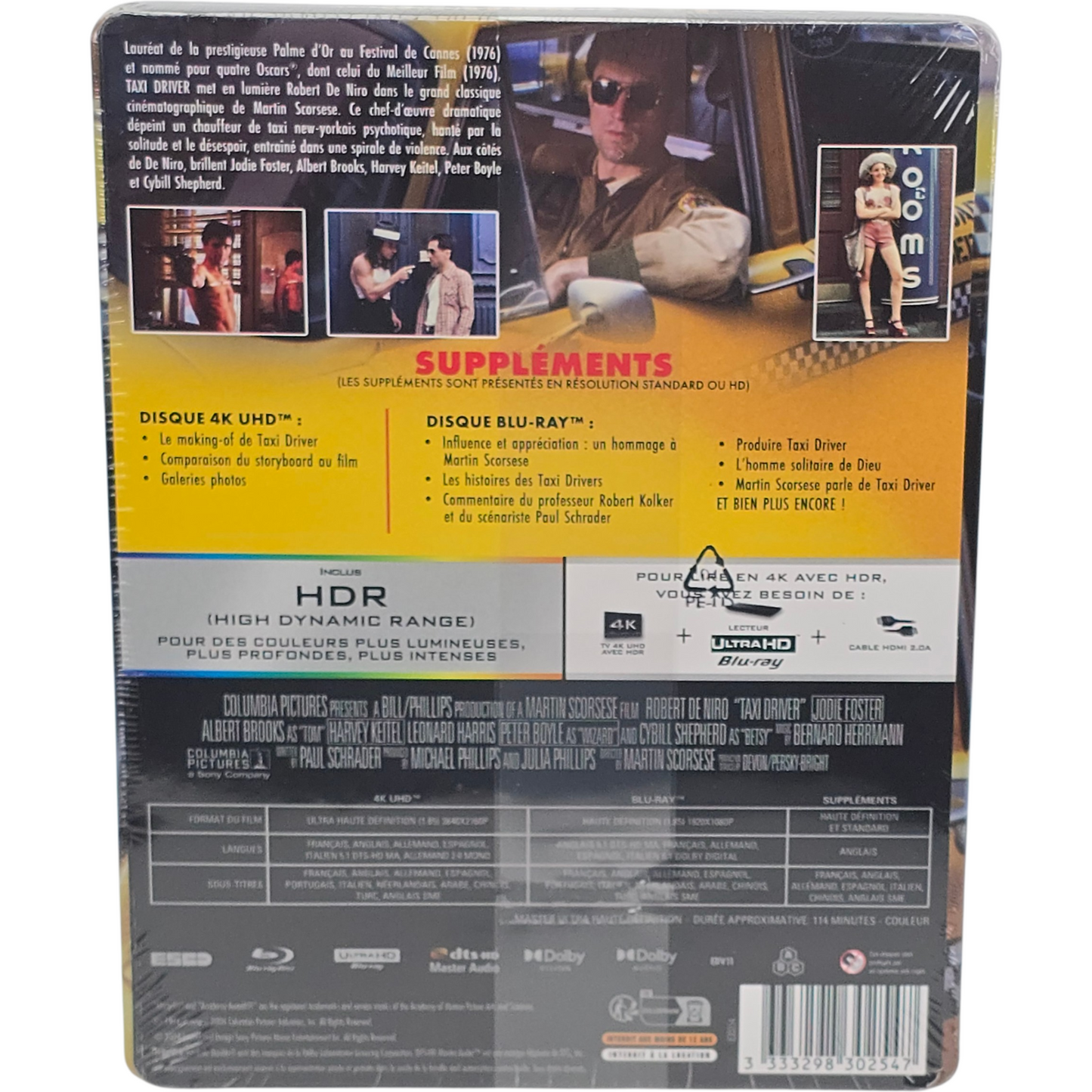 Taxi Driver 4K Ultra HD + Blu-ray SteelBook Robert De Niro Zone Libre  [-18]
