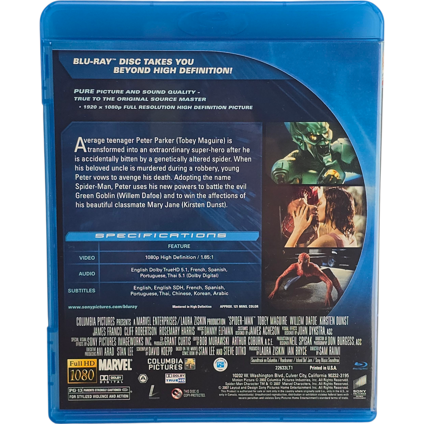 Spider-Man: Blu-ray The High Definition Trilogy 4 disques Zone 1 US Import