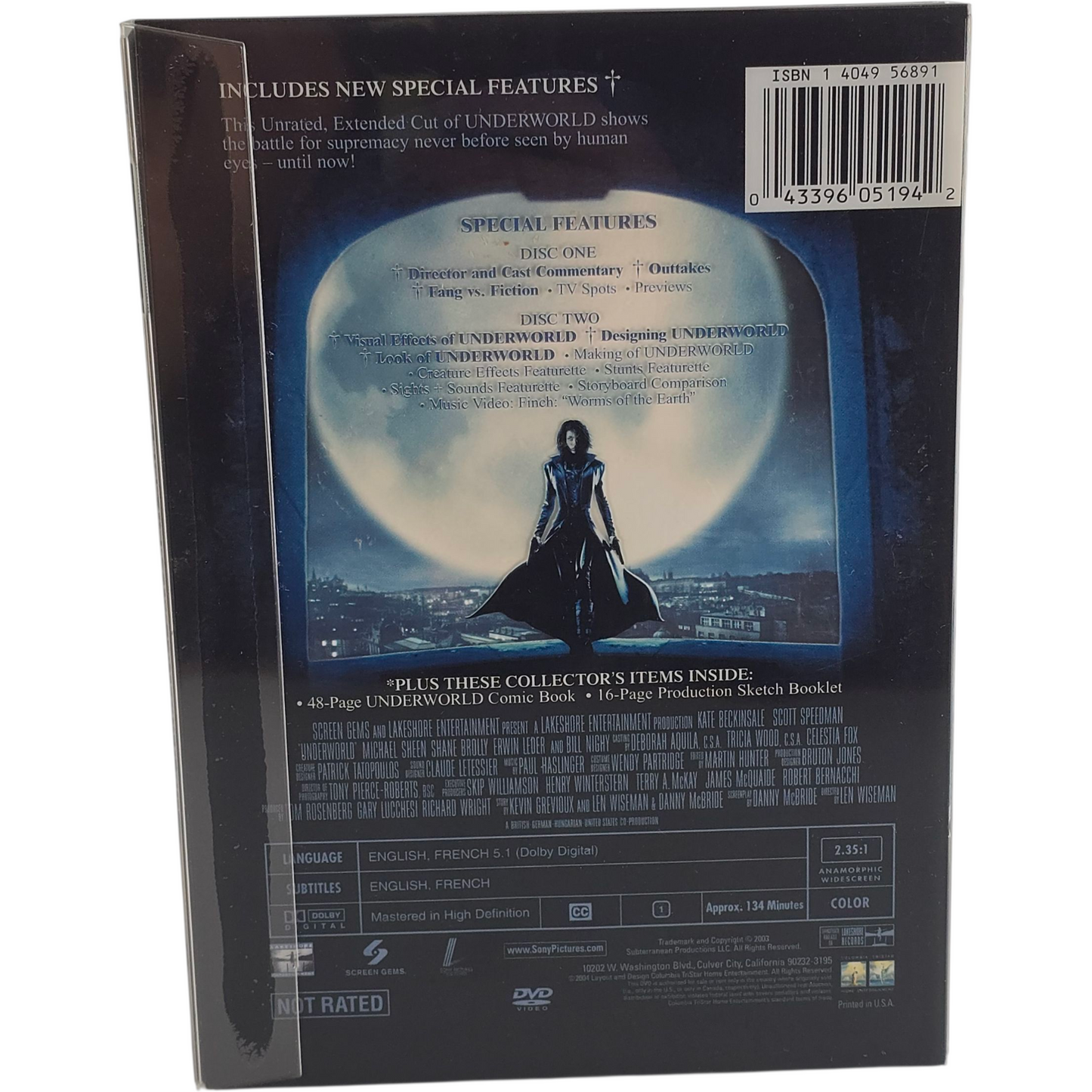 Underworld DVD Unrated Extended Cut Kate Beckinsale Zone 1 US Import