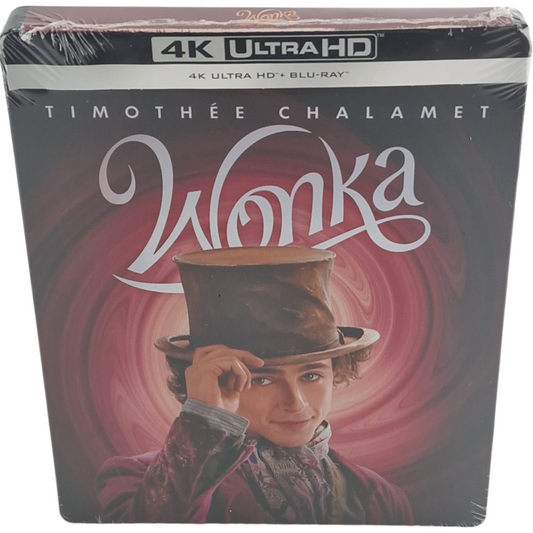Wonka 4K Ultra HD + Blu-ray Steelbook Timothée Chalamet ,Zone B