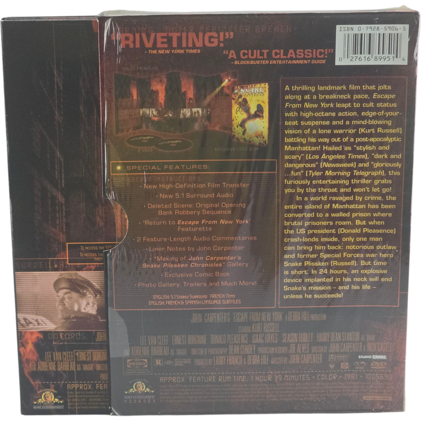 Escape from New York DVD DigiPack Collector John Carpenter Kurt Russel Zone 1