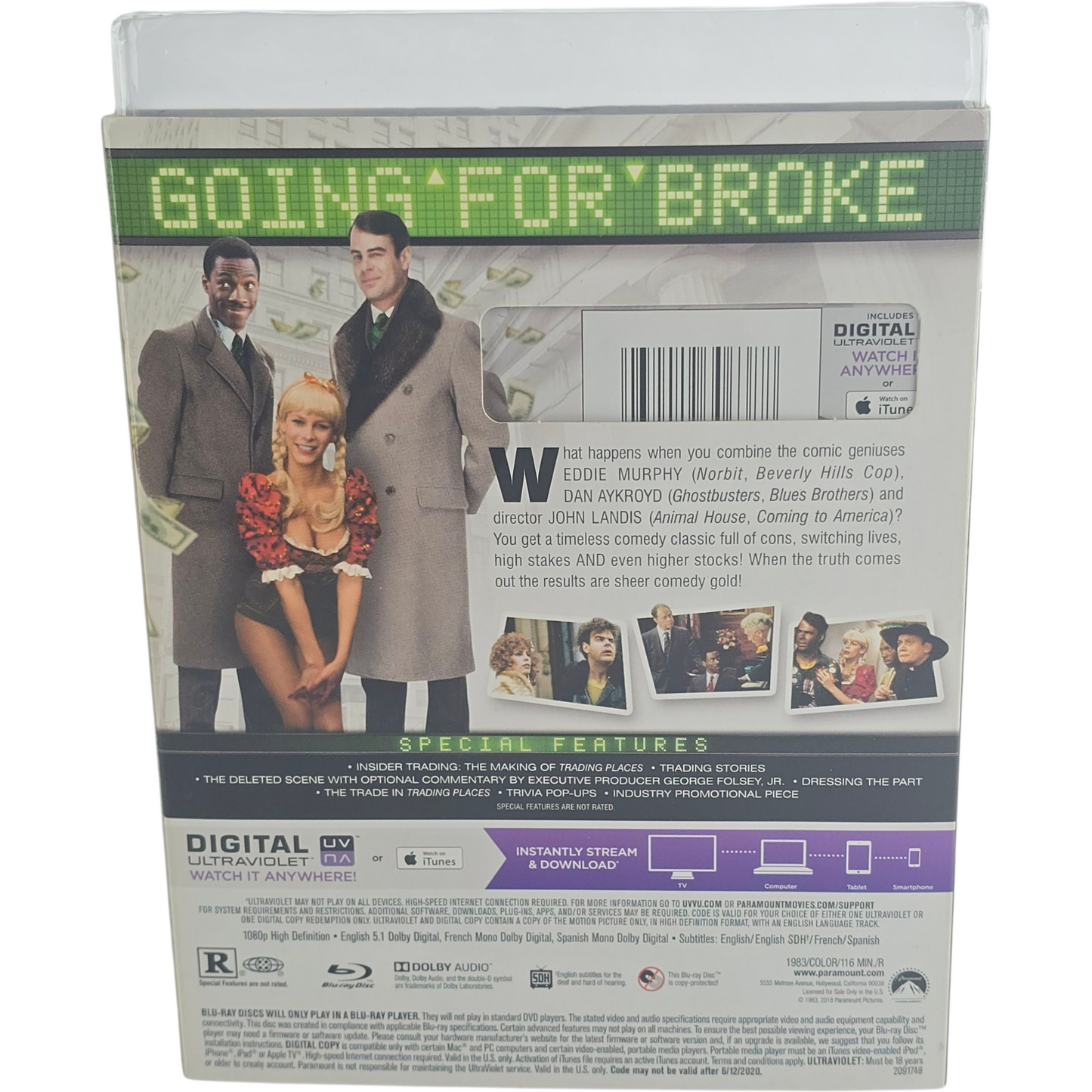 Trading Places Blu-ray Dan Aykroyd, Eddie Murphy Zone 1 US Import