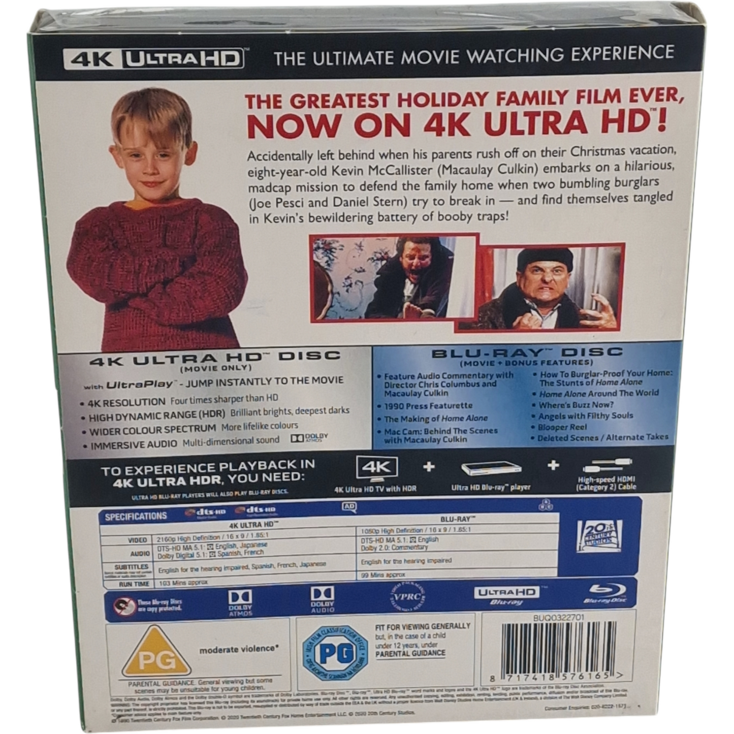 Home Alone 4K Ultra HD + Blu-ray + [étui] Disney Maman,j'ai raté l'avion Libre
