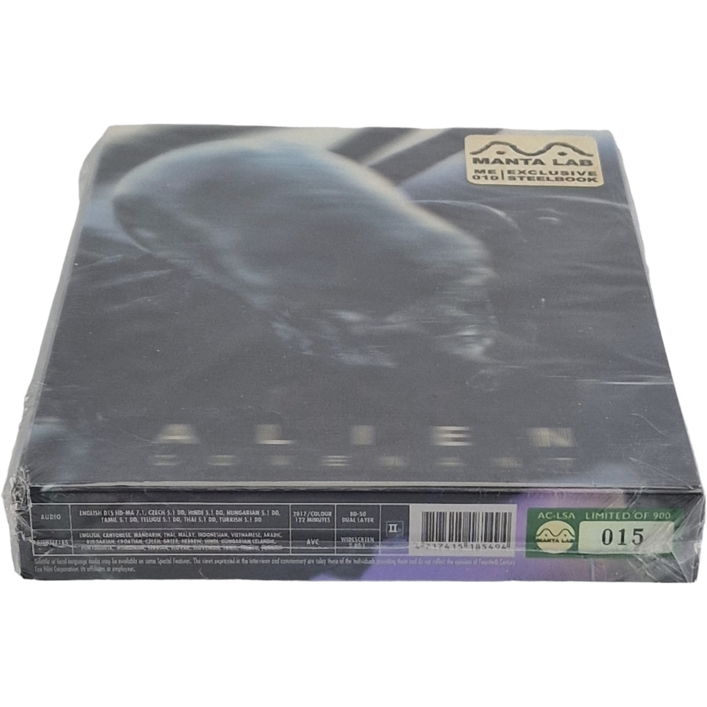 Alien : Covenant Steelbook Lenticular Slip Mantalab 900 Ex Numérotée Zone Libre