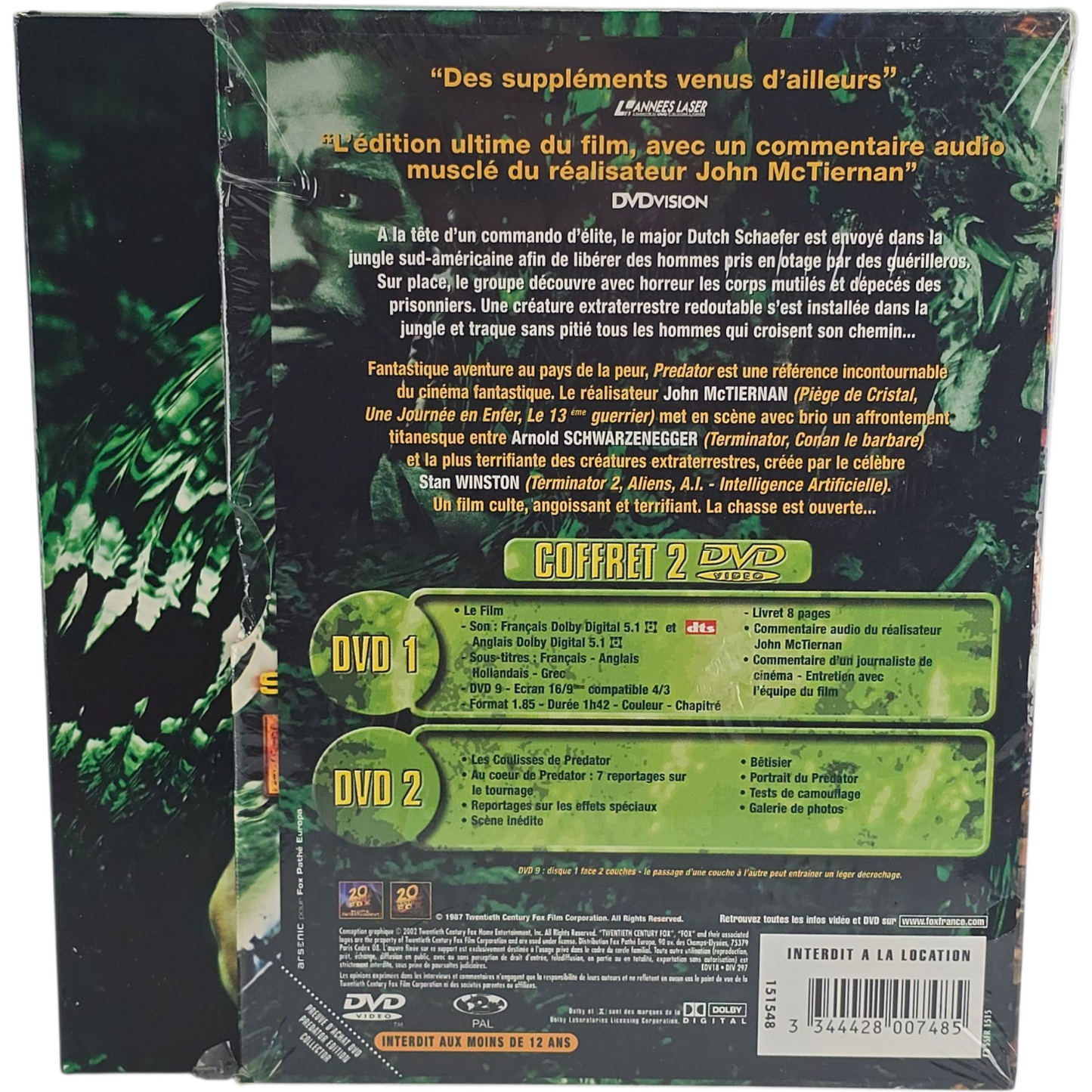 Predator Arnold Schwarzenegger 2 X DVD Édition Collector  VF  Region 2