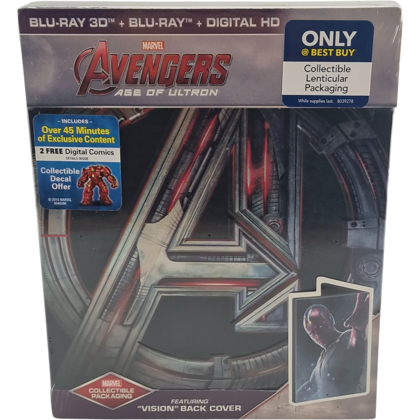 Avengers: Age of Ultron Blu-ray 3D + 2D SteelBook Débossé Best Buy 2018 A Zone