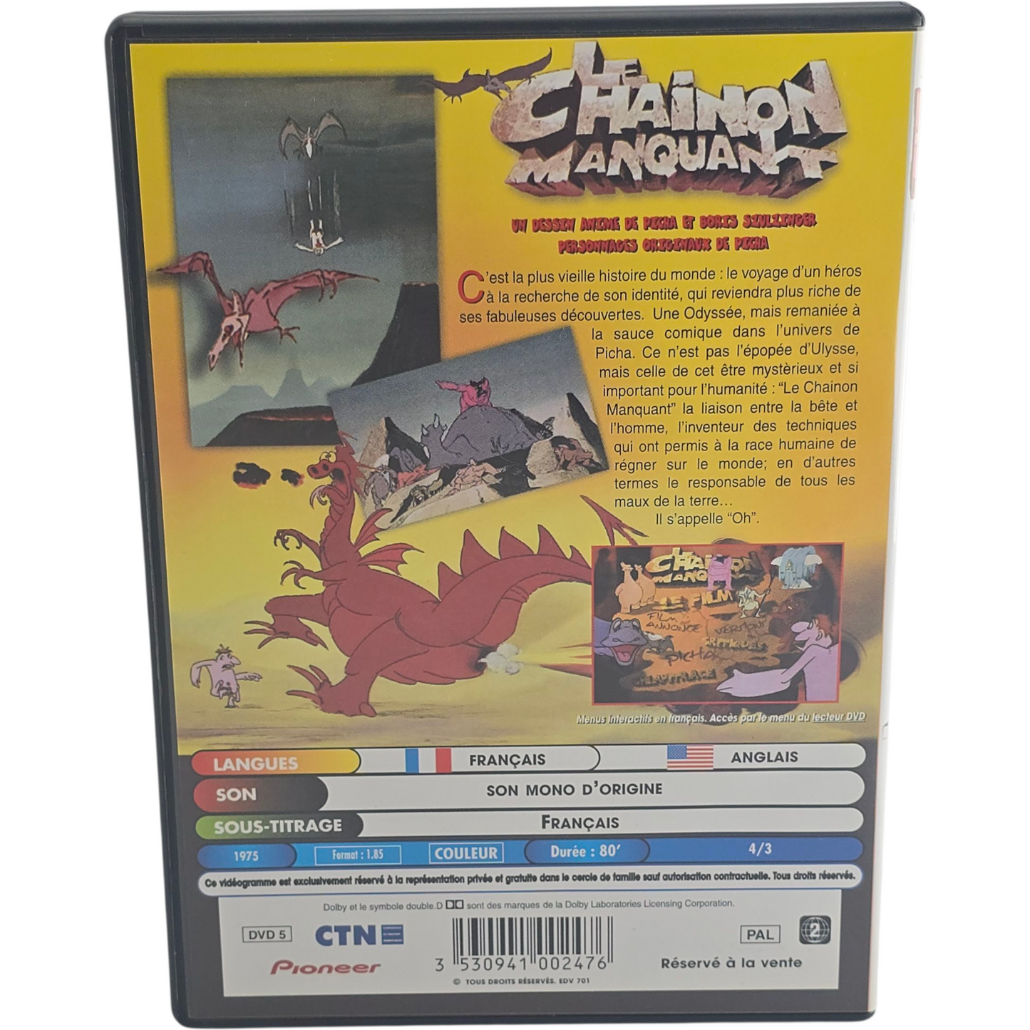 Le Chaînon Manquant de Picha 1980  DVD Opening Zone 2