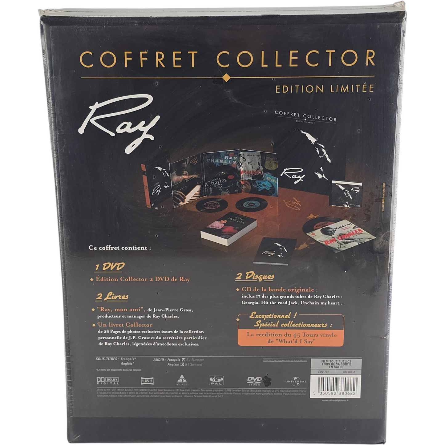 Ray Coffret DVD + CD +45 tours vinyle Collector Édt Limitée ,Jamie Foxx Zone B
