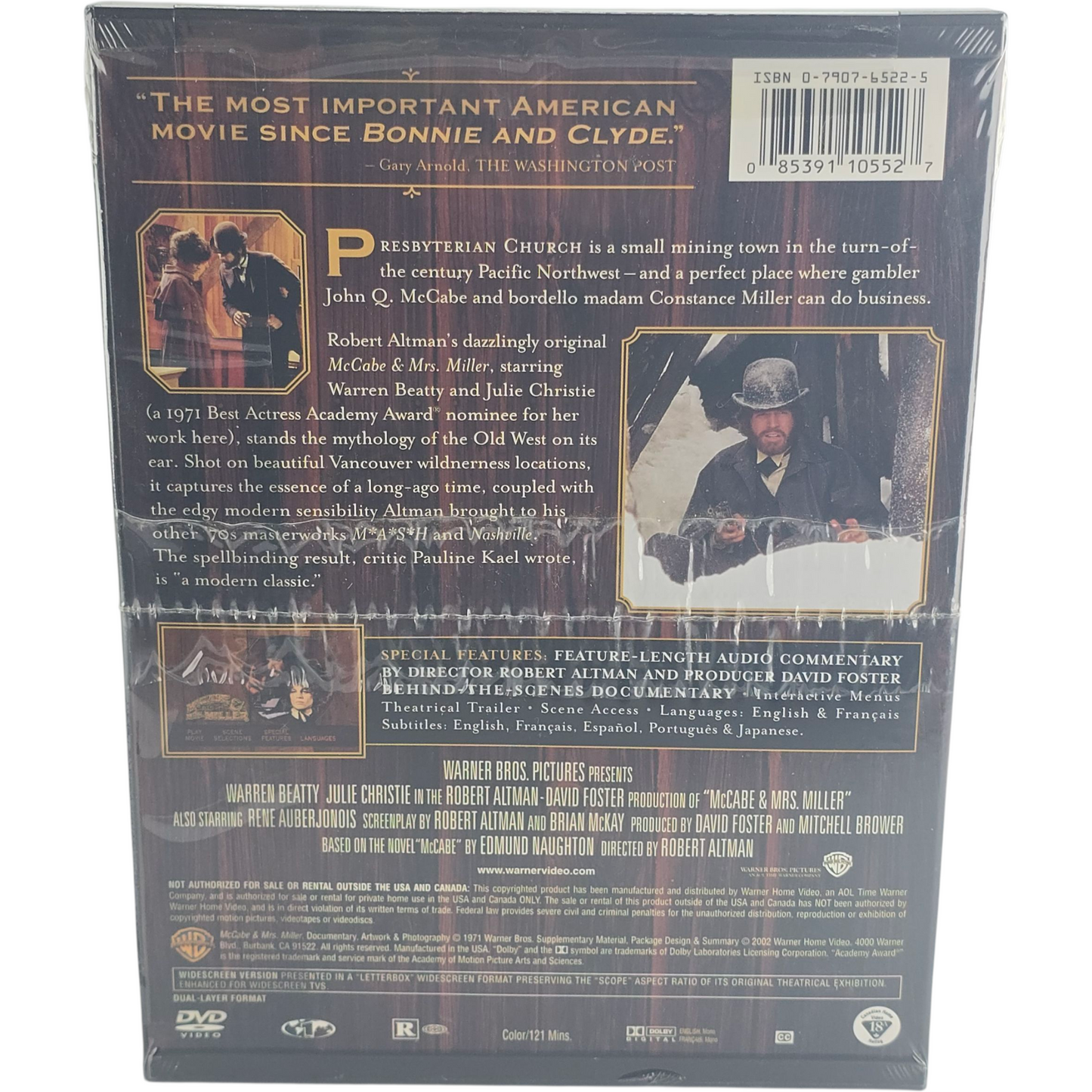 Mccabe & Mrs. Miller DVD Snap Case. Warren Beatty, Julie Christie Zone 1 US Import
