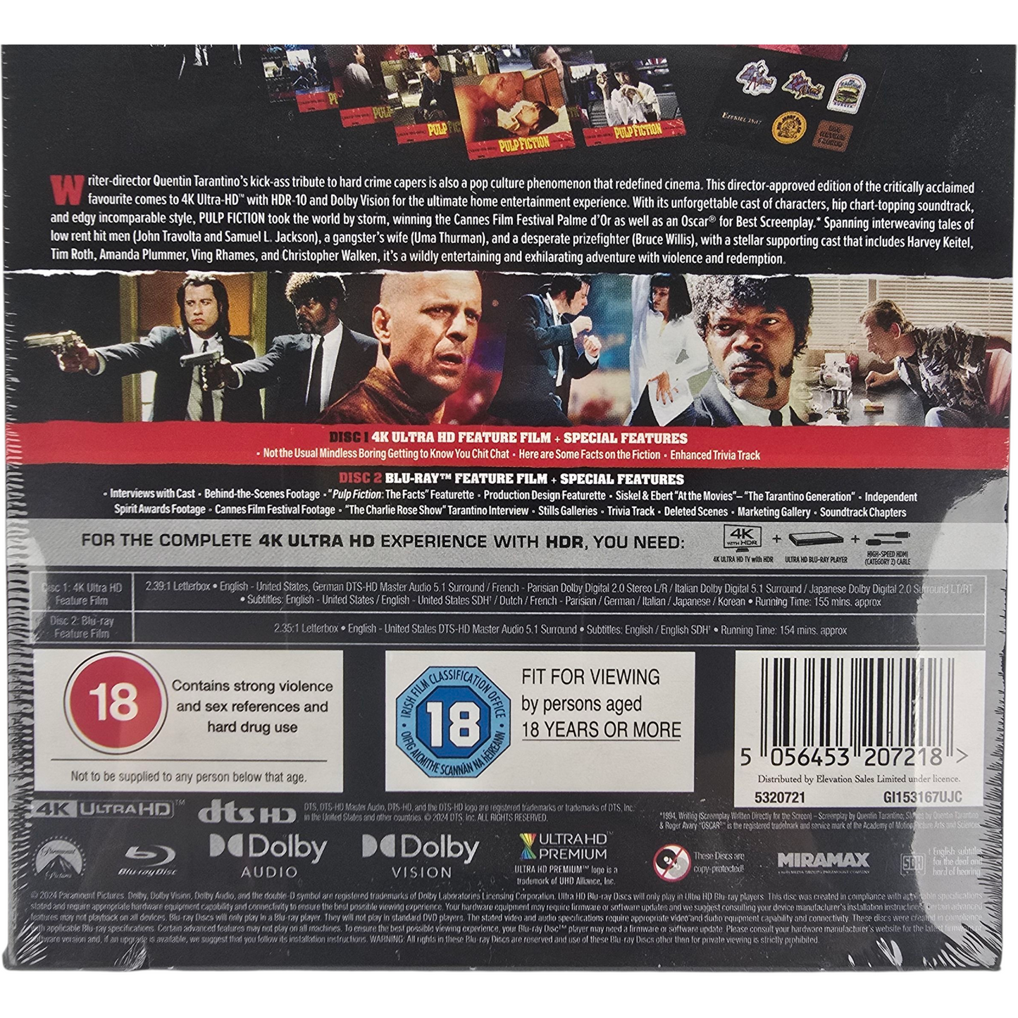 Pulp Fiction 4K UHD + Blu-ray - Ed. Limitée Tarantino - Collector UK [-18] B