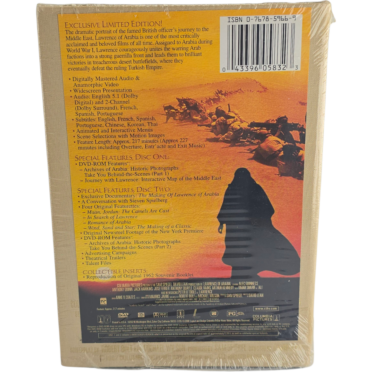 Lawrence of Arabia DVD DigiPack 2-disc Limited Edition Zone 1  Import USA