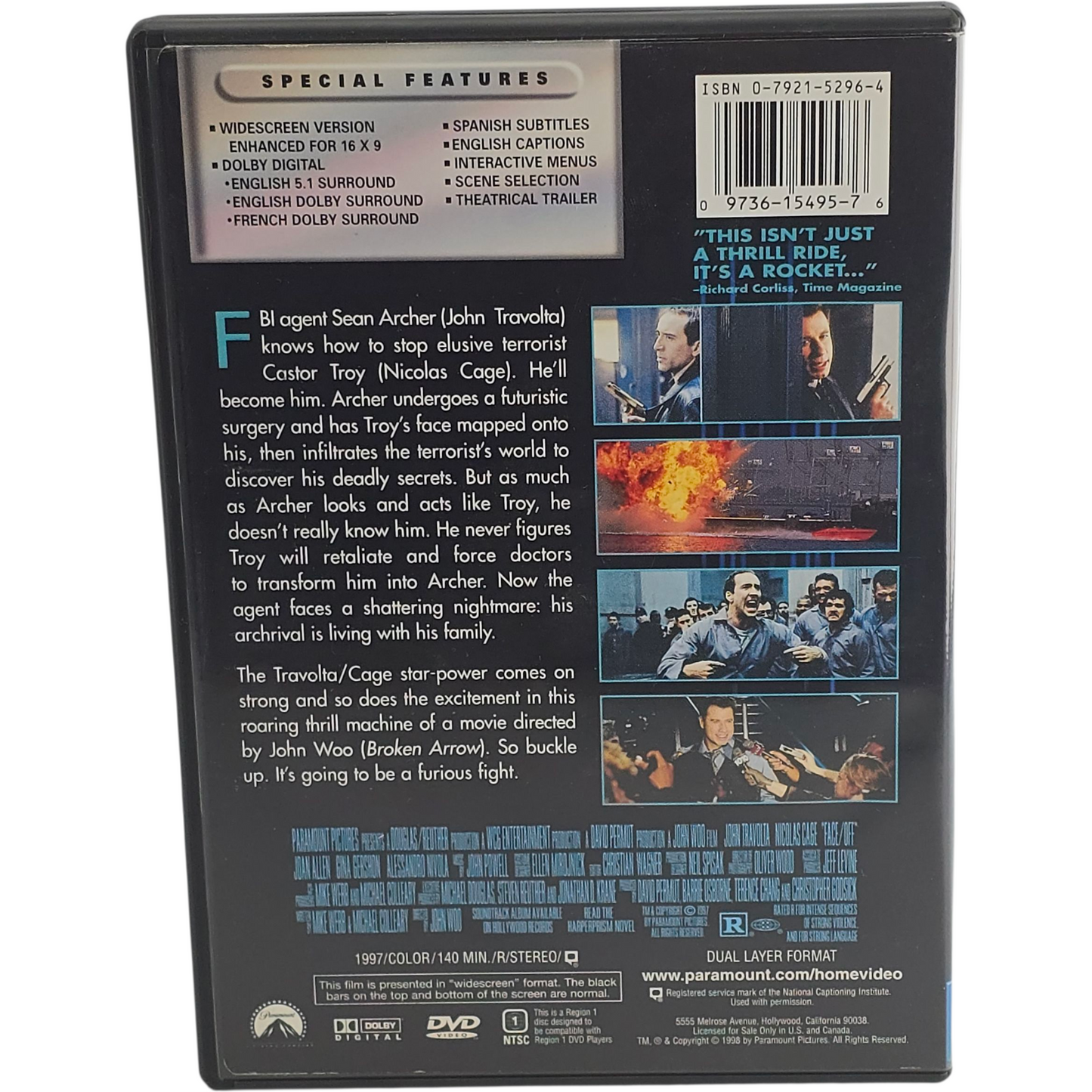 Face/Off DVD  John Woo John Travolta, Nicolas Cage Zone 1 US Import