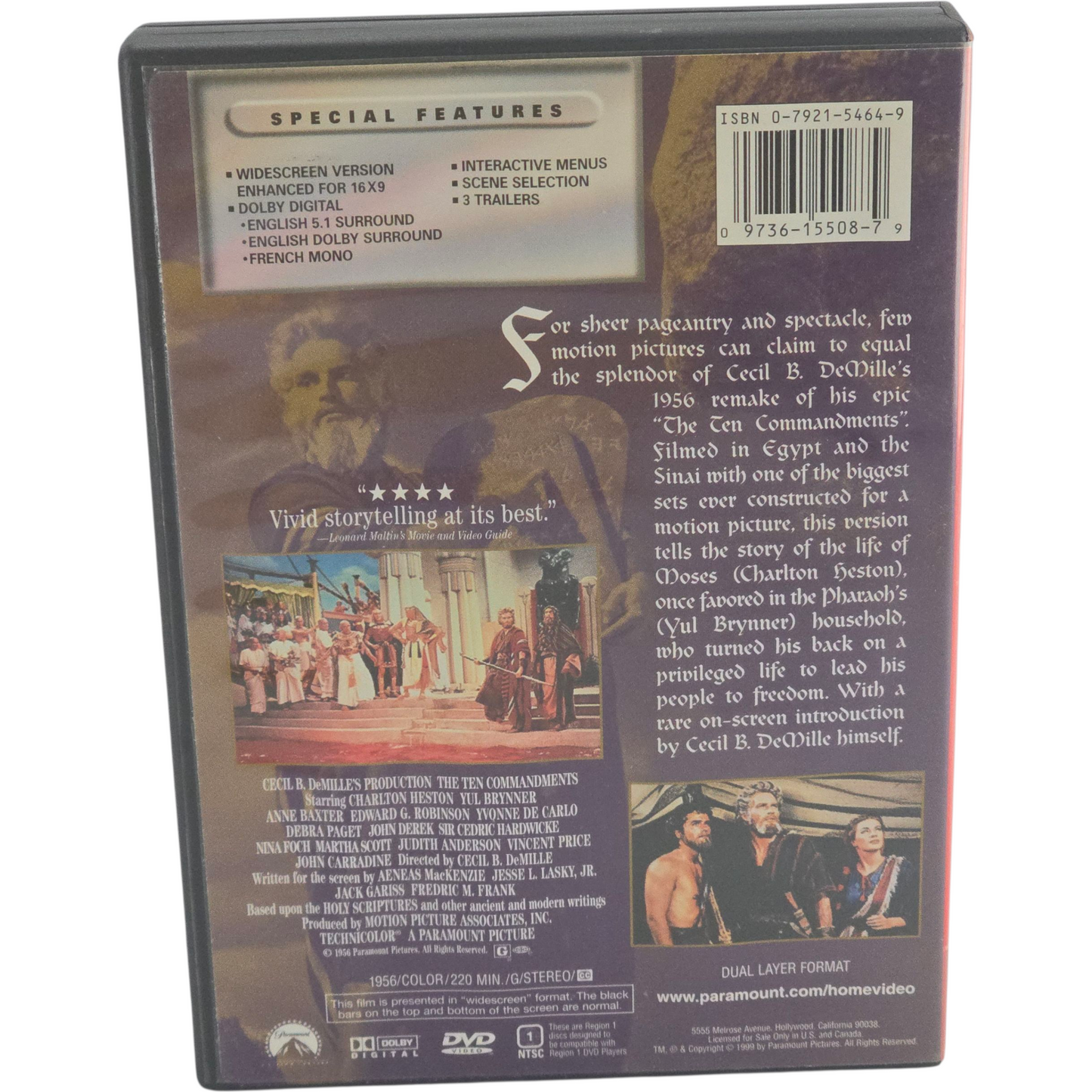 Les Dix Commandements DVD 2 Disques Edition Charlton Heston Zone 1