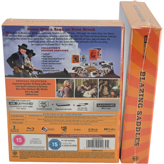 Blazing Saddles 4K Ultra HD + Blu-ray Steelbook Collector  Mel Brooks  zone B