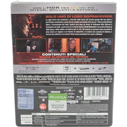 Halloween Ends SteelBook 4K Ultra HD + Blu-ray Orange Italie VF Jamie Lee Curtis