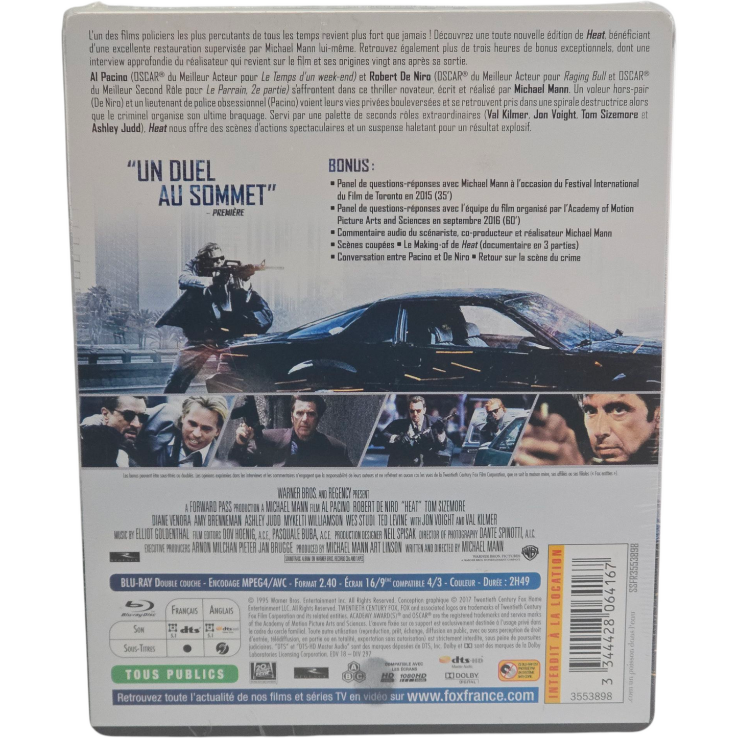 Heat SteelBook Blu-ray Edition 2017 De niro , Al Pacino Collection Fnac Region B