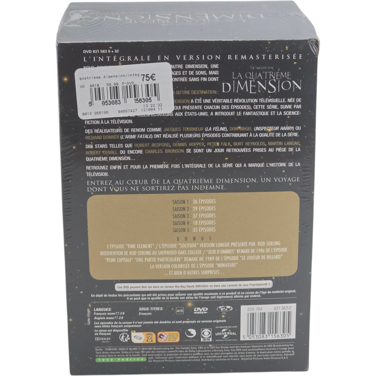 La Quatrième Dimension DVD La série Originale Robert Redford, Dennis Hopper Zone B