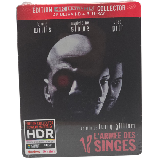 L’Armée des 12 singes SteelBook 4K + Blu-ray Bruce Willis Brad Pitt Gilliam