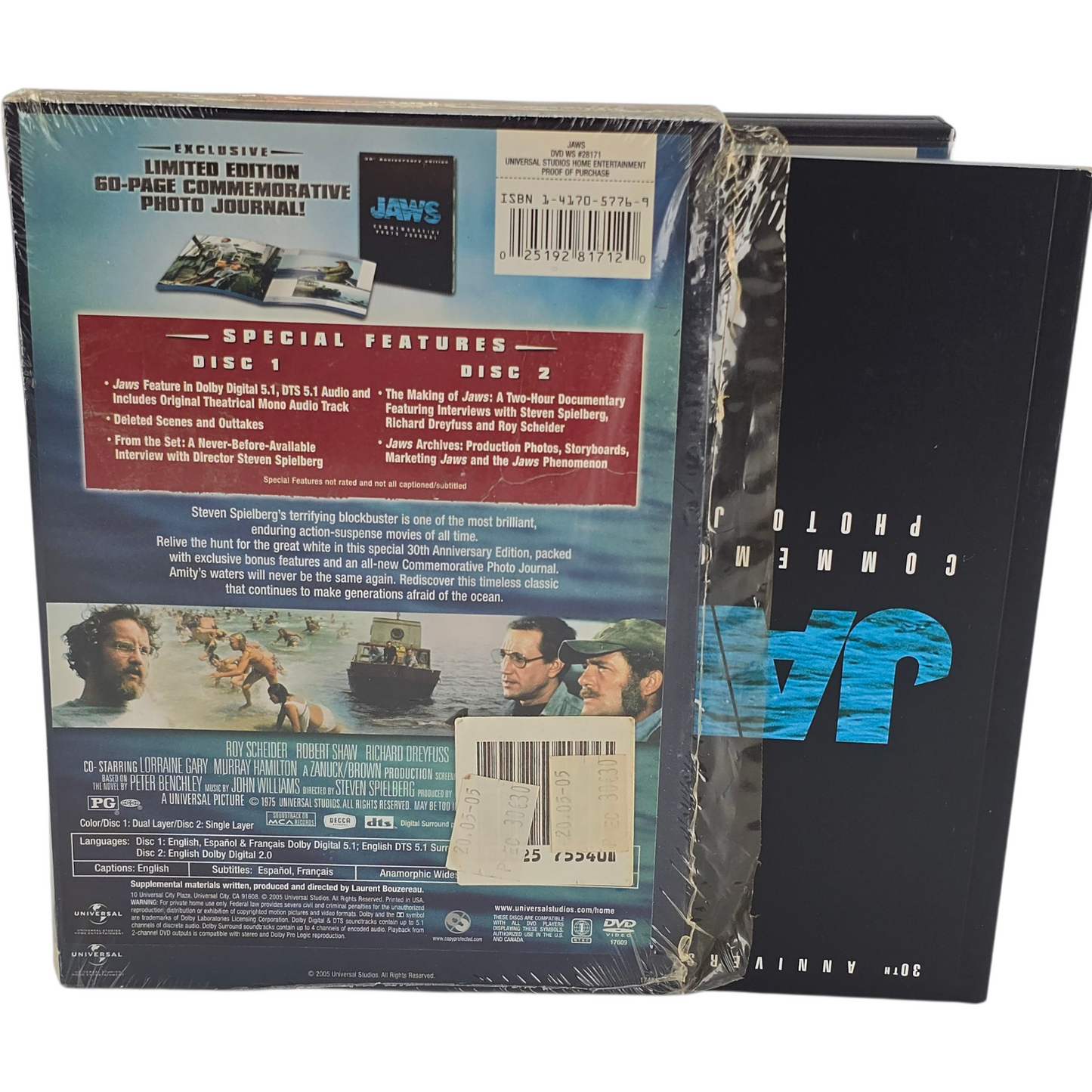 Jaws DVD 30th Anniversary Edition with Limited Edition 60-Page Zone 1 US Import