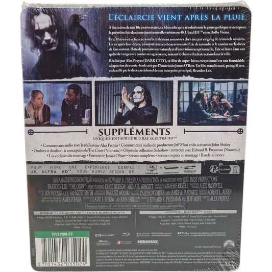 The Crow 4K Ultra HD+Blu-ray SteelBook Limité Collector's Brandon Lee Libre