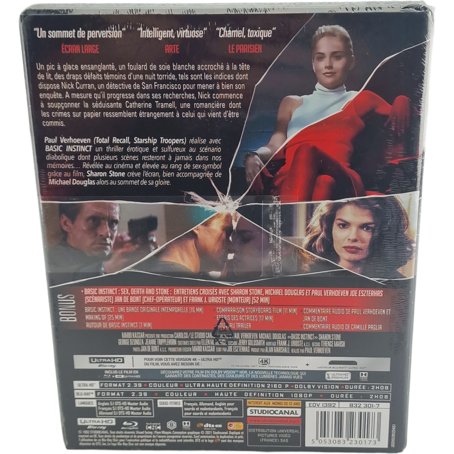 Basic Instinct 4K Ultra HD + Blu-ray Steelbook Débossé Douglas, Sharon Stone B Zone Édition limitée
