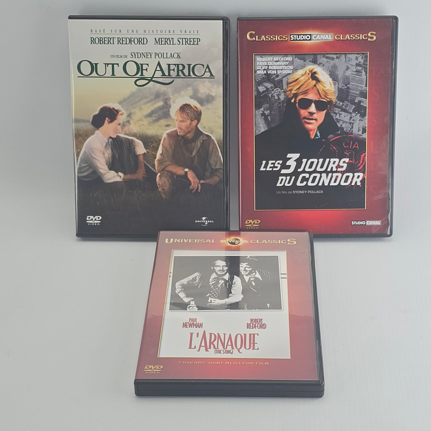 Robert Redford Collection DVD L'arnaque, 3 jours du condor, Out of Africa Region 2