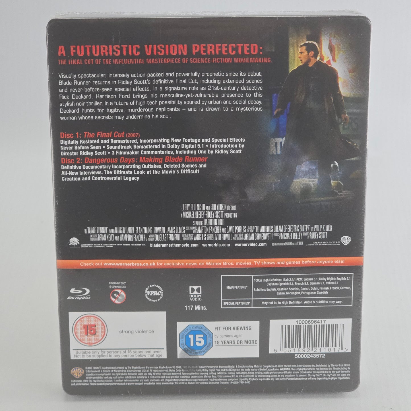 Blade Runner Final Cut SteelBook Débossé Blu-ray Zavvi Ltd  Harrison Ford Zone B