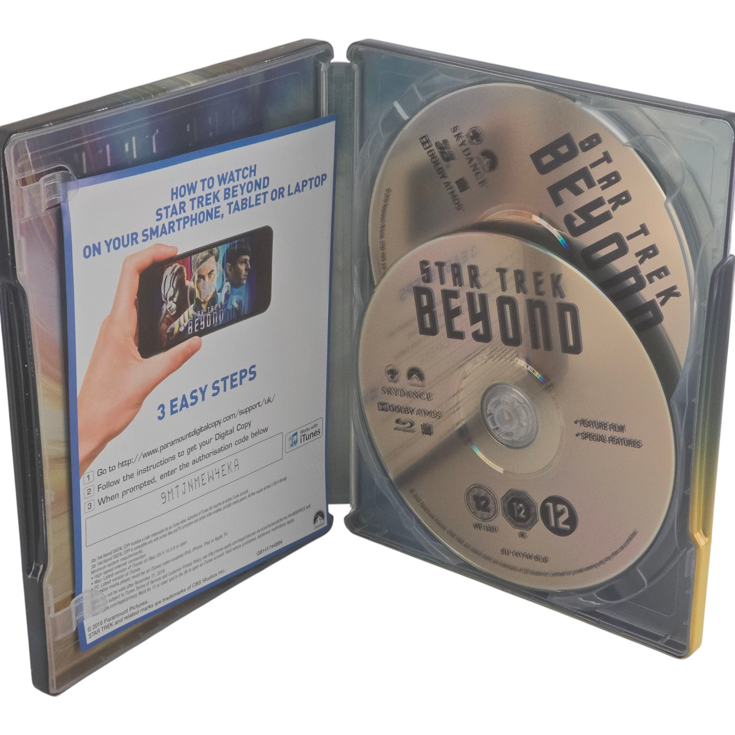 Star Trek Beyond Steelbook Débossé Blu-ray 3D + Blu-ray Chris Pine, Zone B