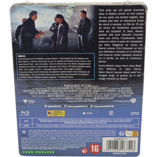 Mystic River SteelBook Blu-ray Clint Eastwood Sean Penn Kevin Bacon Thriller VF