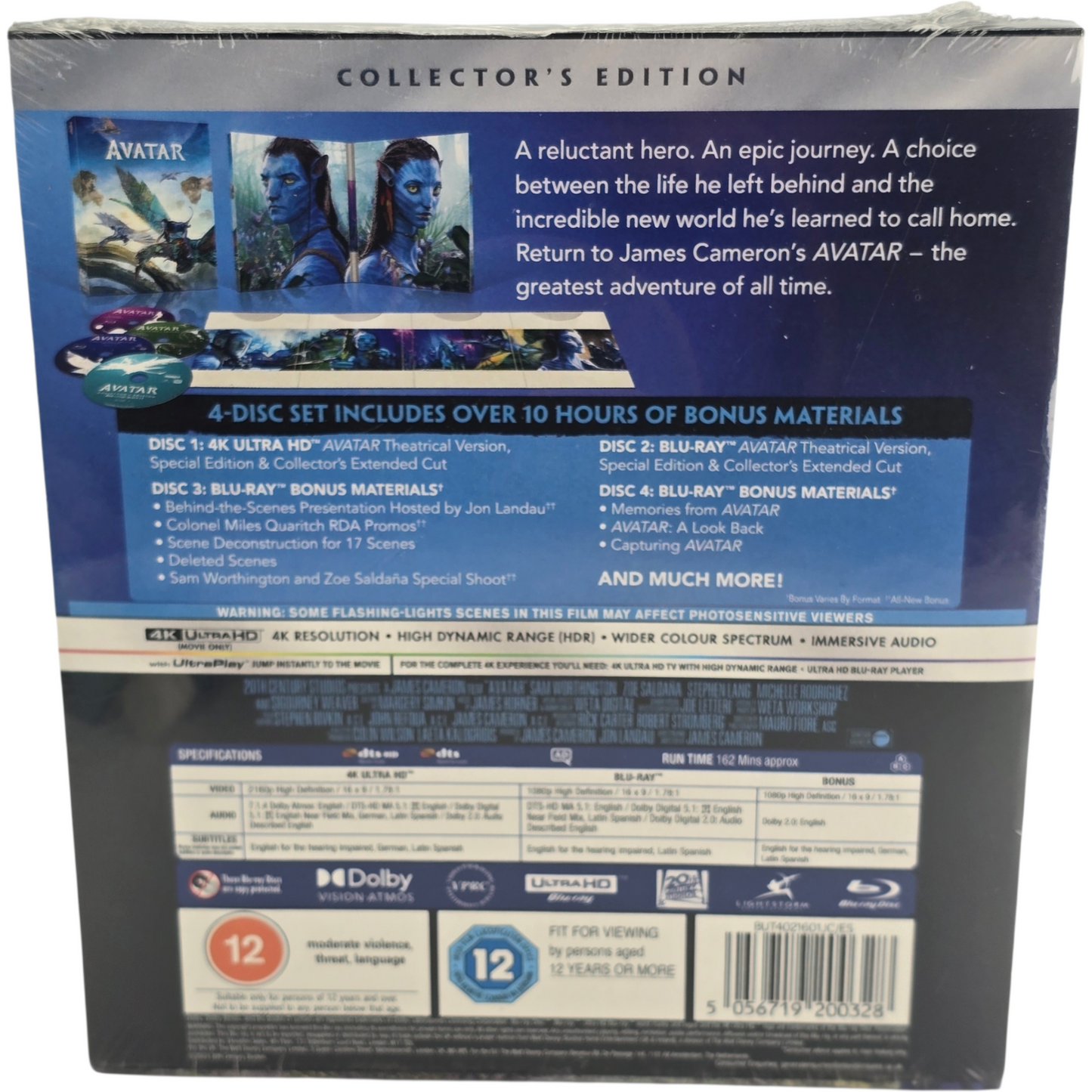 Avatar DigiPack 4K Ultra HD + Blu-ray Collector's Edition 4 Disques Zone Libre
