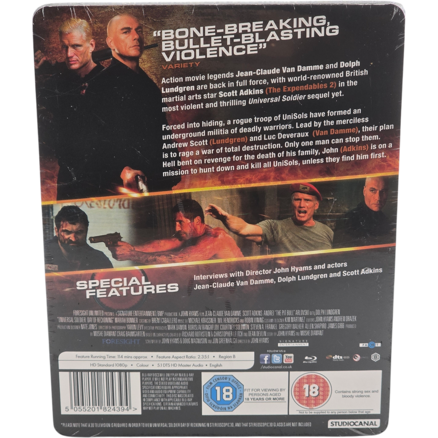 Universal Soldier: Day of Reckoning Steelbook Blu-ray 3D + 2D Van Damme  B [-18]