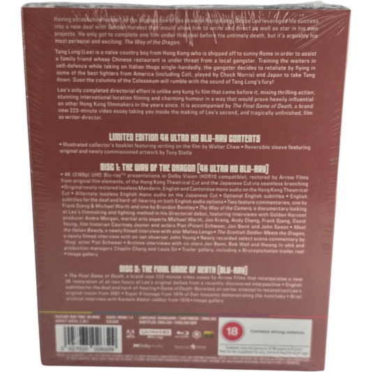 The Way of the Dragon 4K HD +Blu-ray + [étuit] Bruce Lee Ltd Zone Libre