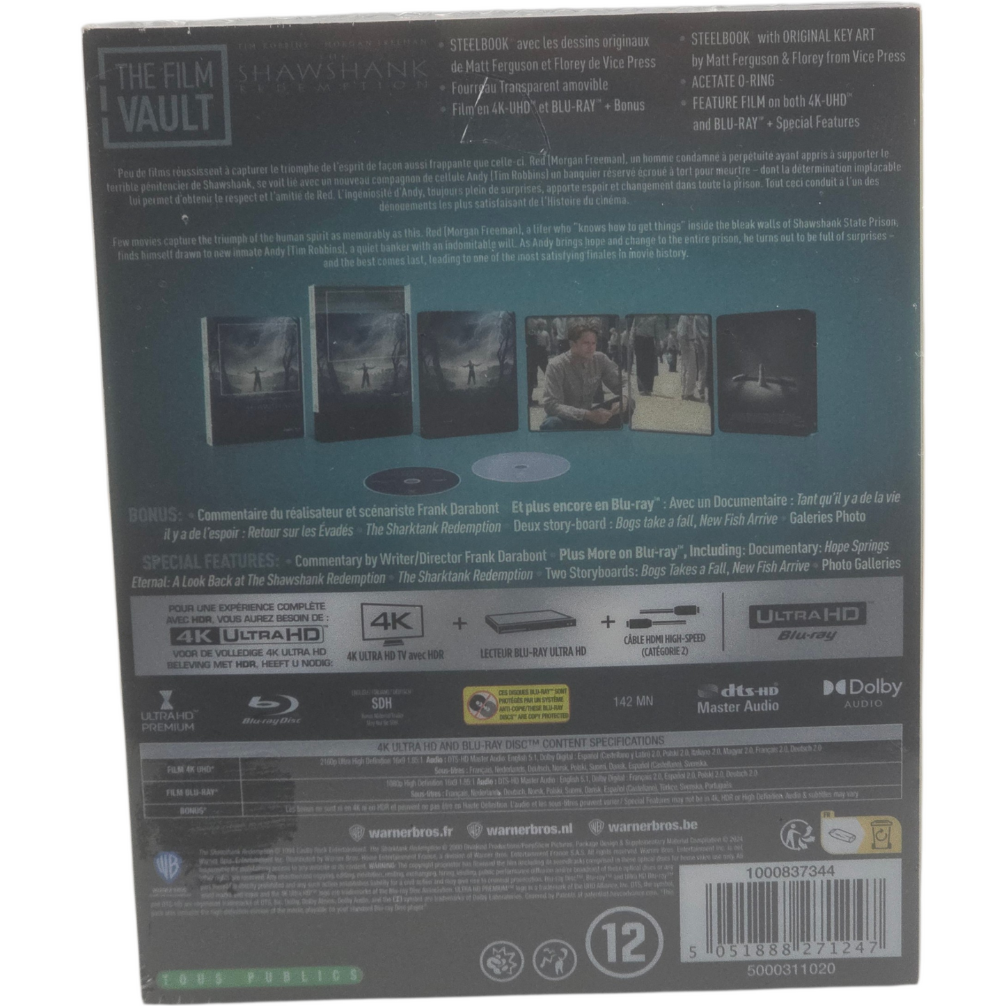 The Shawshank Redemption SteelBook 4K Ultra HD + Blu-ray Les Evades  Vault édition  B