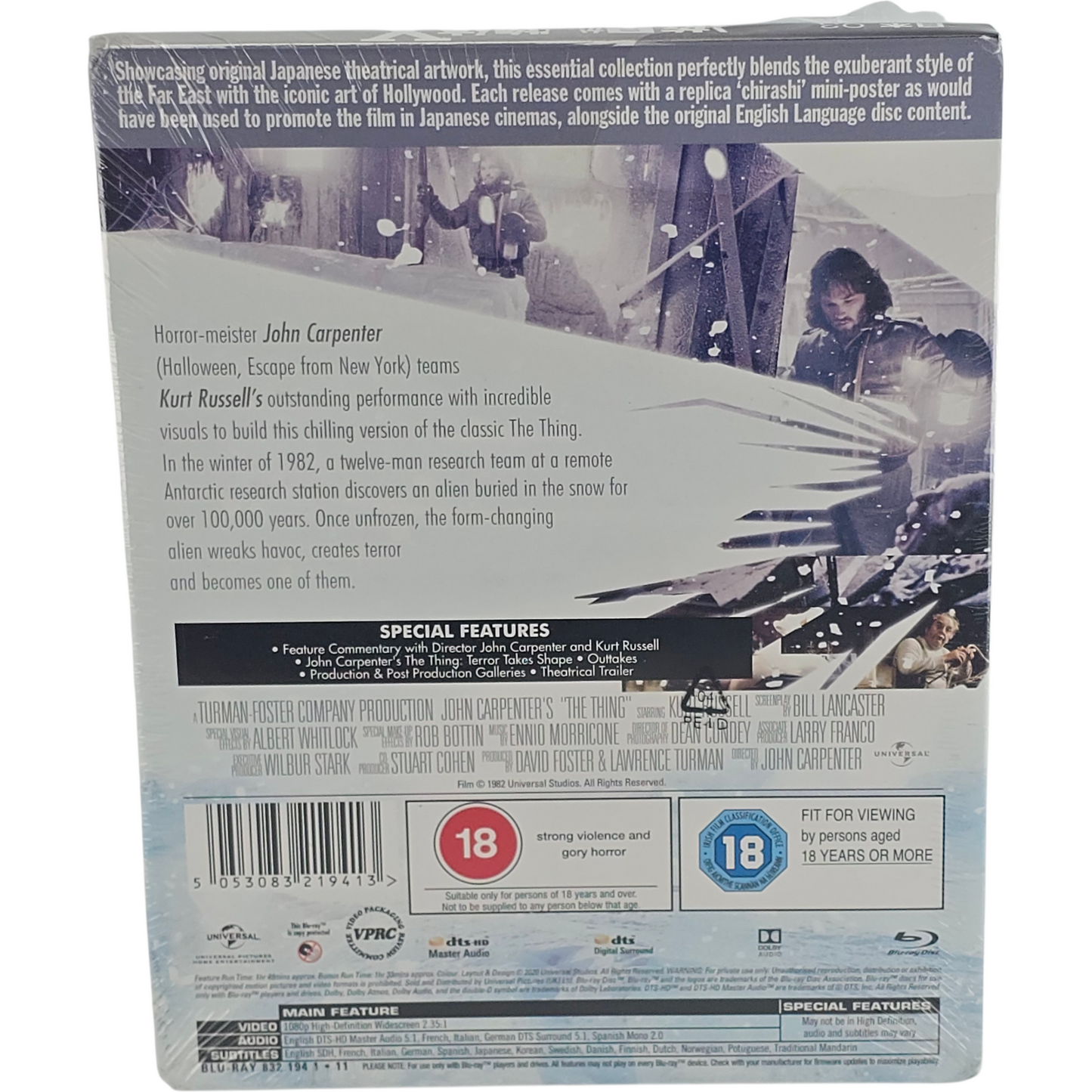 The Thing Steelbook Blu-ray (Japanese Artwork) Edt Ltd [-18] Zone B