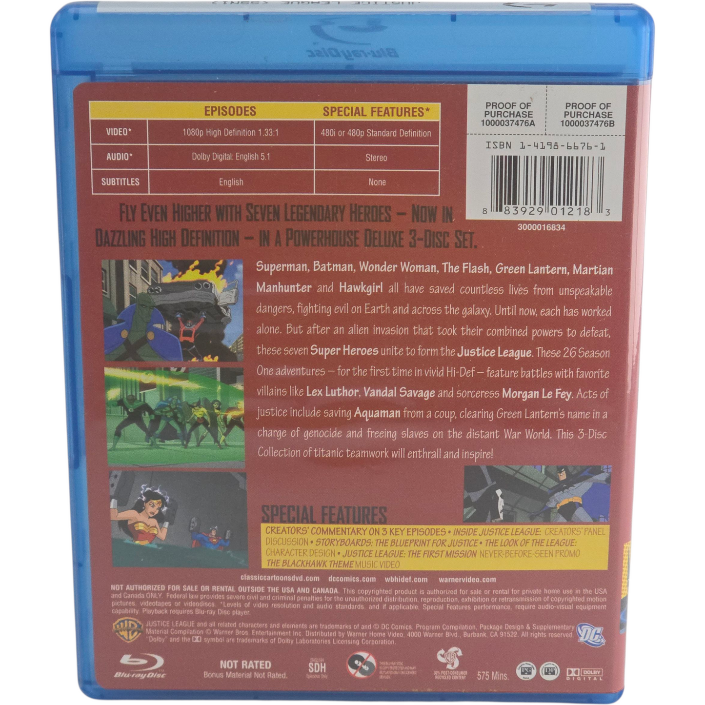 Justice League: Season One Blu-ray DC Comics Collection Zone 1 US Import